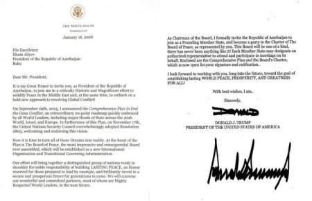 İlham Əliyevlə Donald Tramp arasında məktub mübadiləsi aparılıb