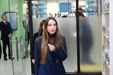 Leyla və Alyona Əliyeva Gəncədə 37 nömrəli tam orta məktəbdə olublar