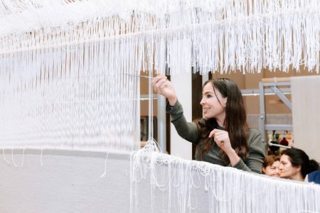 Leyla Əliyeva Şuşa Məscidi üçün Hazırlanan Dairəvi Xalçanın Kəsim Mərasimində İştirak Edib