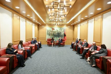 Leyla Əliyeva Tiranada Albaniya Prezidenti Bayram Beqaj ilə görüşüb