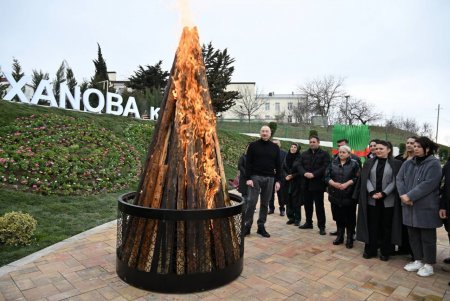 İlham Əliyev Xocavəndin Xanoba kəndində aparılan bərpa işləri ilə tanış olub