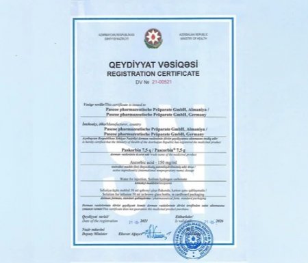 “Pascorbin” preparatı ilə bağlı yayılan iddialara rəsmi münasibət bildirildi