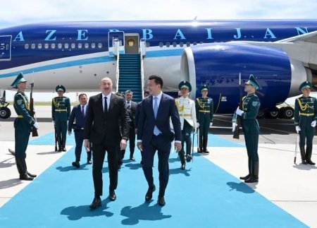 Prezident İlham Əliyev Qazaxıstana işgüzar səfərə gedib