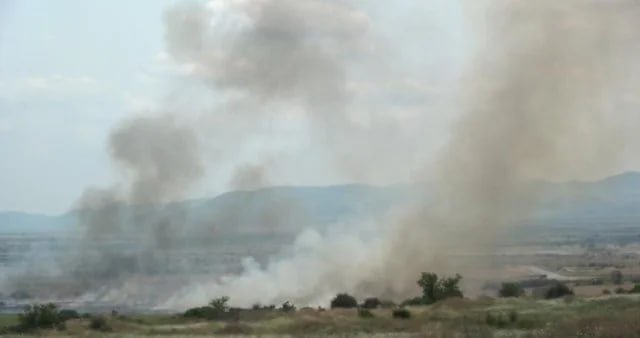 Ağdamda genişmiqyaslı yanğın: Alov 10 hektardan çox ərazini əhatə edib