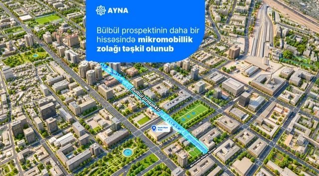 Bakıda mikromobillik zolaqlarının uzunluğu 67,5 kilometrə çatıb