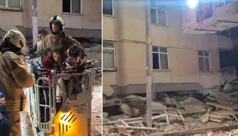 İstanbulda altımərtəbəli bina çökdü: Dağıntılar altında qalanlar var İstanbulda altımərtəbəli bina çökdü: Dağıntılar altında qalanlar var