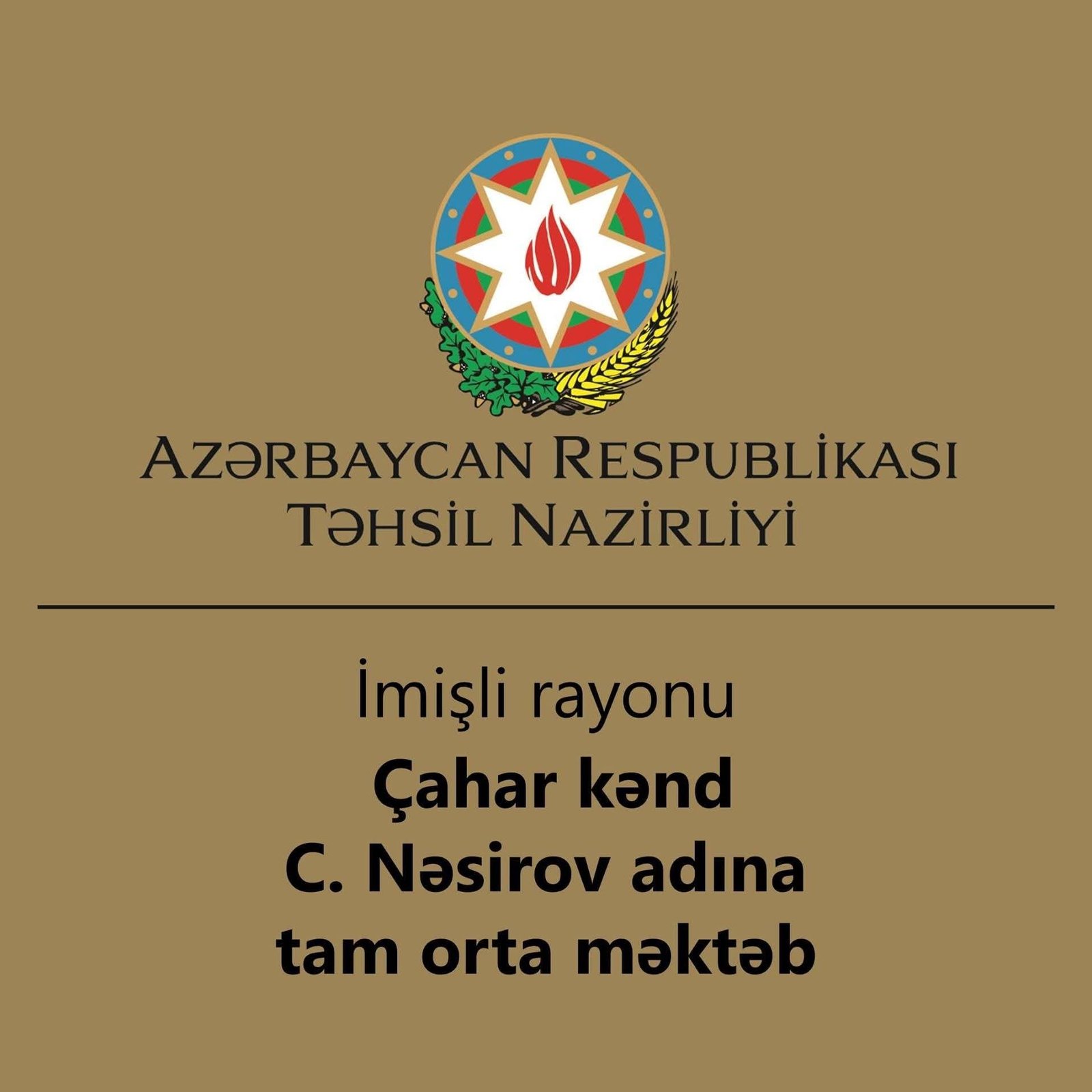 İmişli rayonunun Çahar kənd məktəbi: peşəkar idarəçilik, pedaqoji məsuliyyət və təhsilin inkişafına xidmət İmişli rayonunun Çahar kənd məktəbi: peşəkar idarəçilik, pedaqoji məsuliyyət və təhsilin inkişafına xidmət