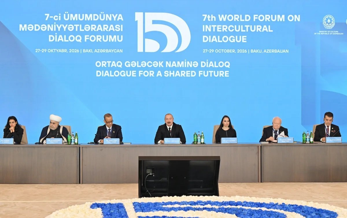 İlham Əliyev VII Ümumdünya Mədəniyyətlərarası Dialoq Forumunda çıxış edib İlham Əliyev VII Ümumdünya Mədəniyyətlərarası Dialoq Forumunda çıxış edib